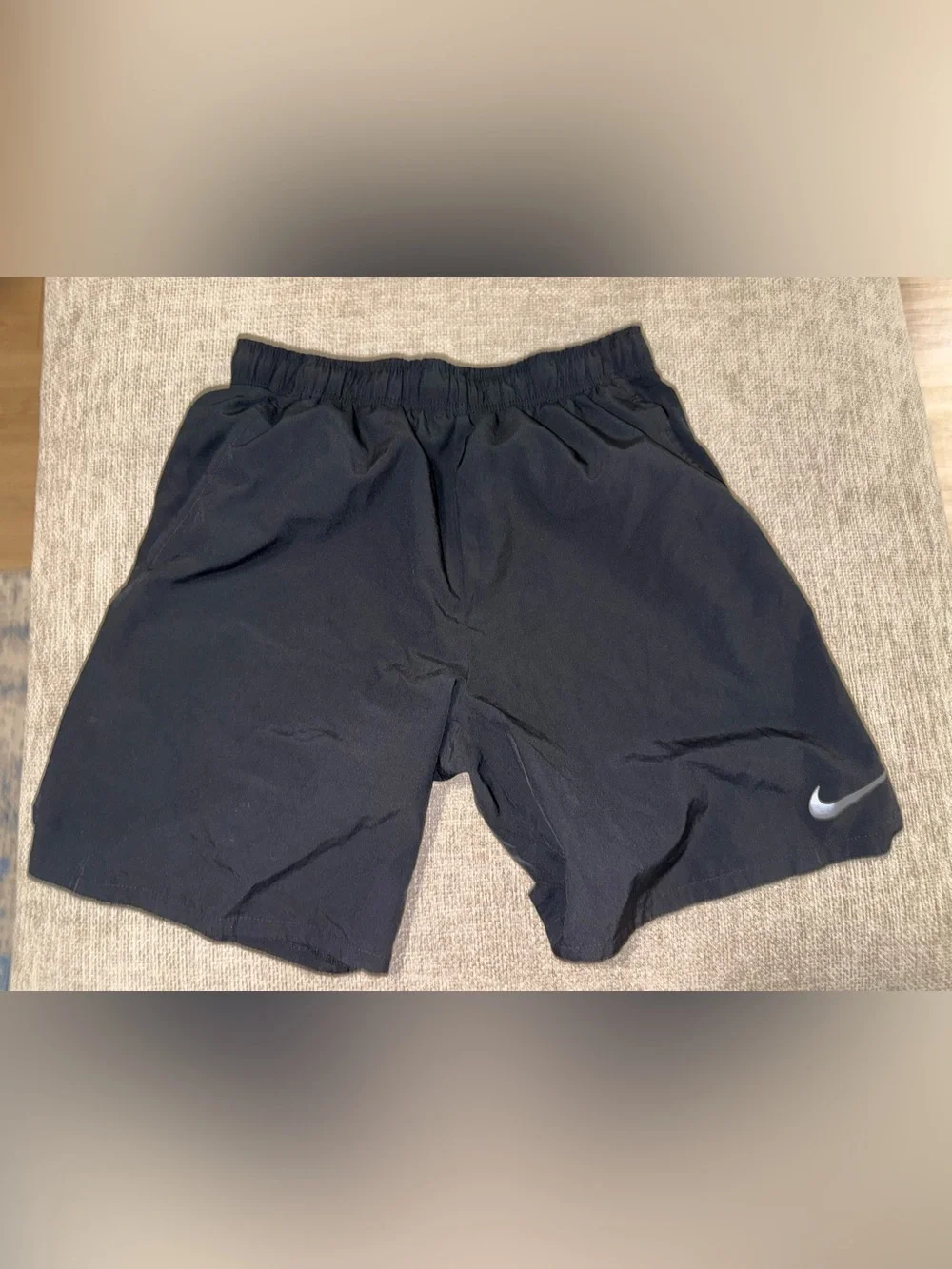 Nike Men’s Black Performance Training Shorts with White Swoosh